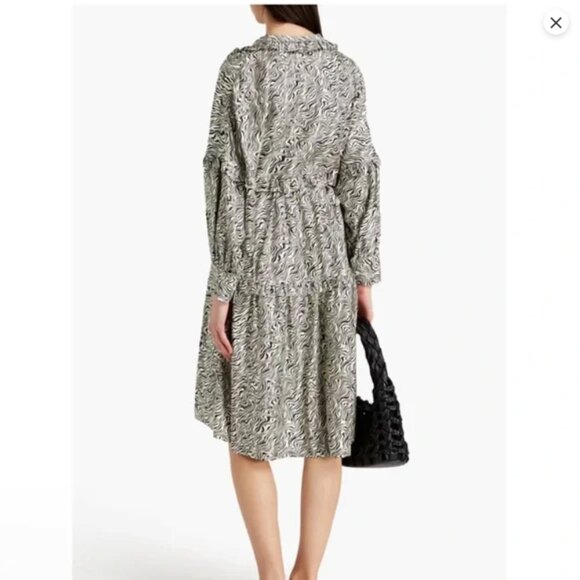 NWT Sandro Salome belted print silk-twill dress - Picture 3 of 6